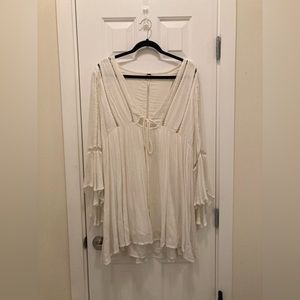 Free people white peasant mini dress